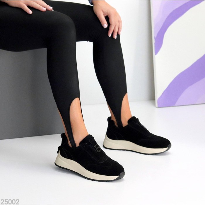 Кросівки жіночі натуральна замша колір-чорний 36,37,38,39,40,41р