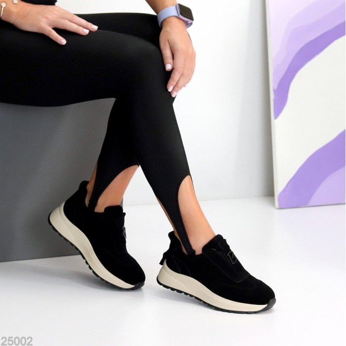 Кросівки жіночі натуральна замша колір-чорний 36,37,38,39,40,41р