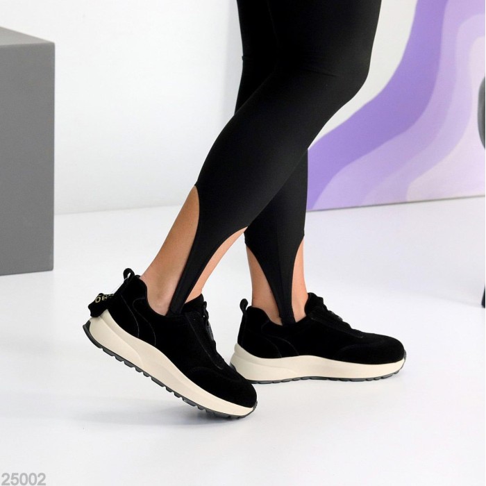 Кросівки жіночі натуральна замша колір-чорний 36,37,38,39,40,41р