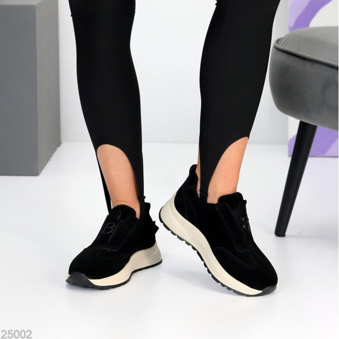 Кросівки жіночі натуральна замша колір-чорний 36,37,38,39,40,41р