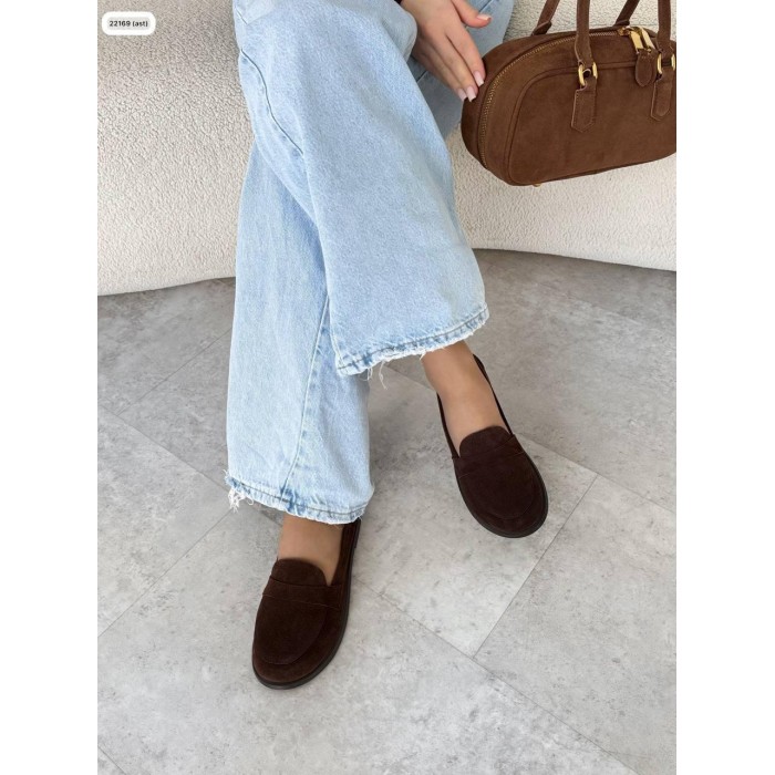 Туфлі/Лофери жіночі колір:шоколад натуральна замша 36,38р