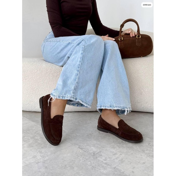 Туфлі/Лофери жіночі колір:шоколад натуральна замша 36,38р