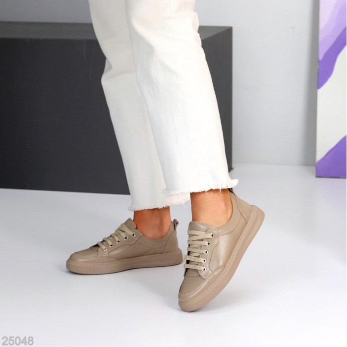 Кеди жіночі натуральна шкіра колір-беж 36,37,38,40р