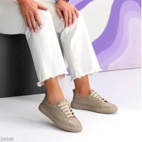 Кеди жіночі натуральна шкіра колір-беж 36,37,38,40р