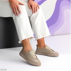 Кеди жіночі натуральна шкіра колір-беж 36,37,38,40р