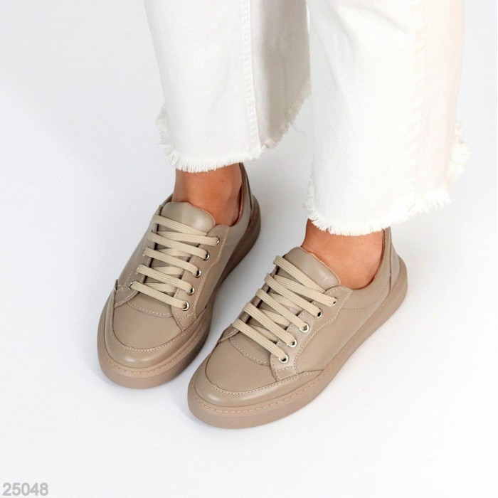 Кеди жіночі натуральна шкіра колір-беж 36,37,38,40р