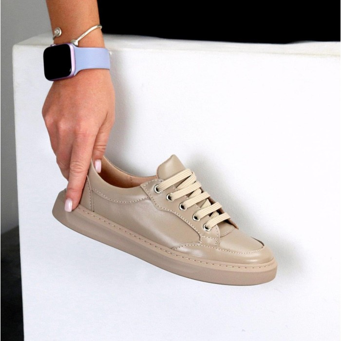 Кеди жіночі натуральна шкіра колір-беж 36,37,38,40р