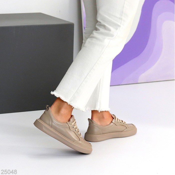 Кеди жіночі натуральна шкіра колір-беж 36,37,38,40р