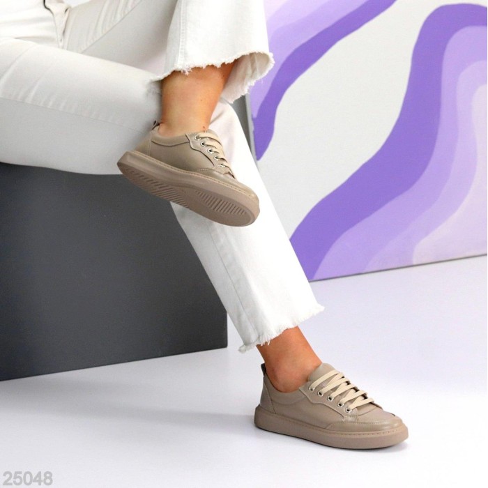 Кеди жіночі натуральна шкіра колір-беж 36,37,38,40р