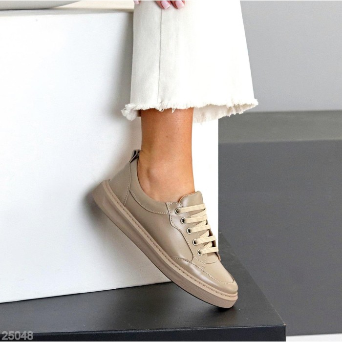 Кеди жіночі натуральна шкіра колір-беж 36,37,38,40р