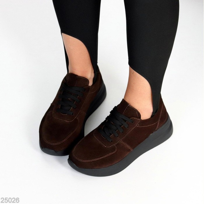 Кросівки жіночі натуральна-замша шоколад 37,40р