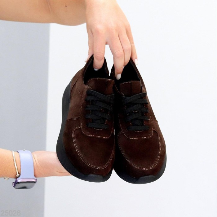 Кросівки жіночі натуральна-замша шоколад 37,40р