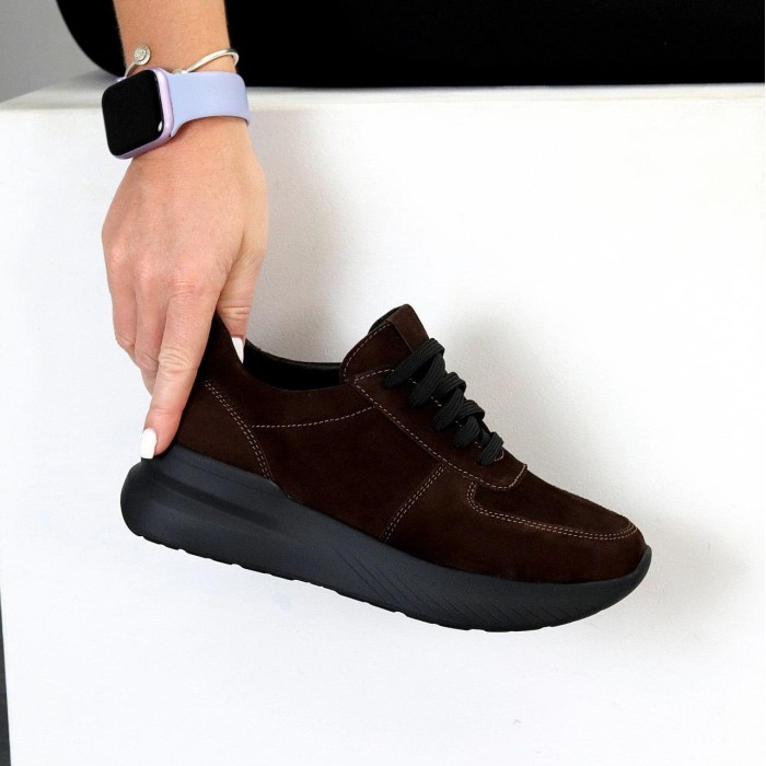 Кросівки жіночі натуральна-замша шоколад 37,40р