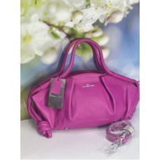 Сумка жіноча натуральна шкіра  канадка Червона лак Малина