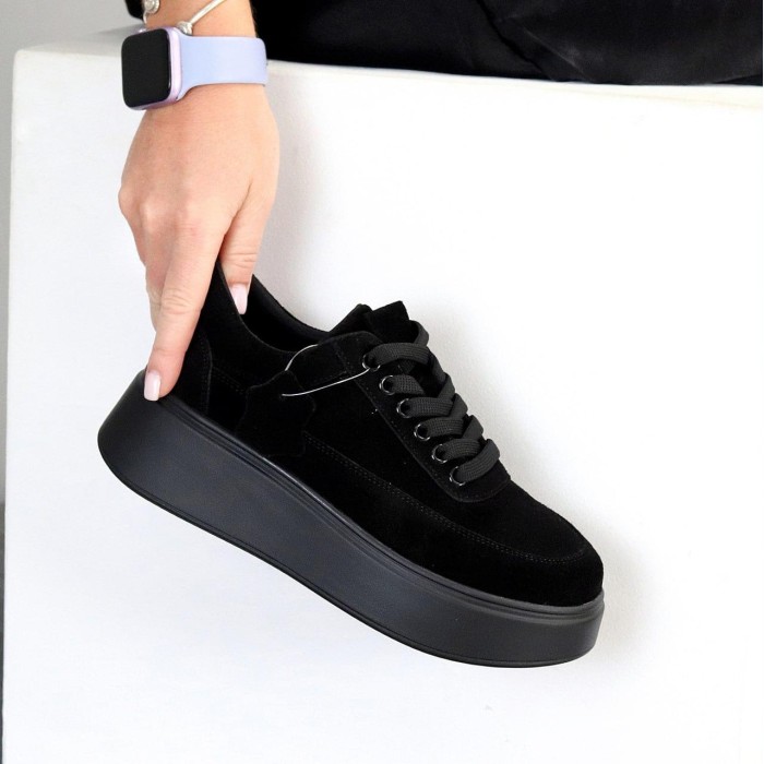 Кросівки жіночі натуральна замша чорні 38,39,40,41р