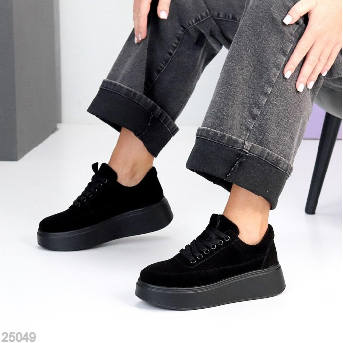 Кросівки жіночі натуральна замша чорні 38,39,40,41р