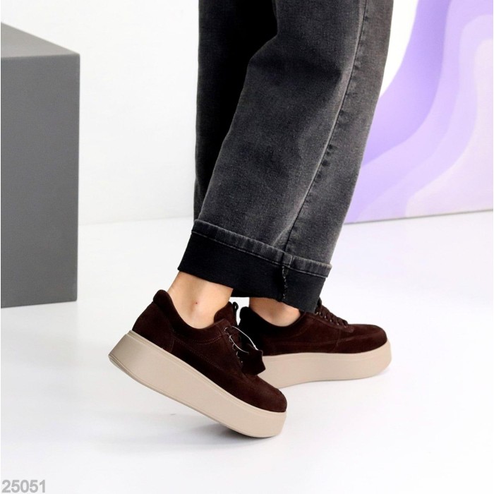 Кросівки жіночі натуральна-замша шоколад 36,38,39,40,41р