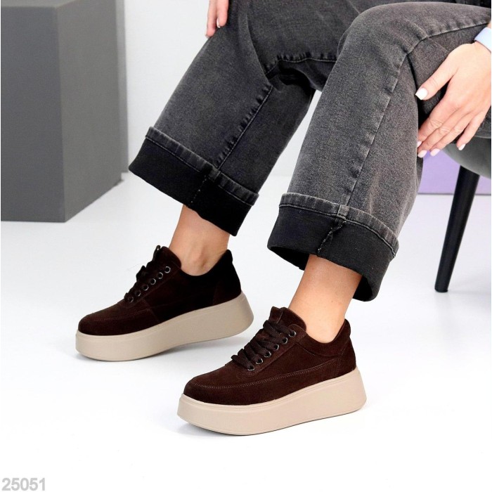 Кросівки жіночі натуральна-замша шоколад 36,38,39,40,41р