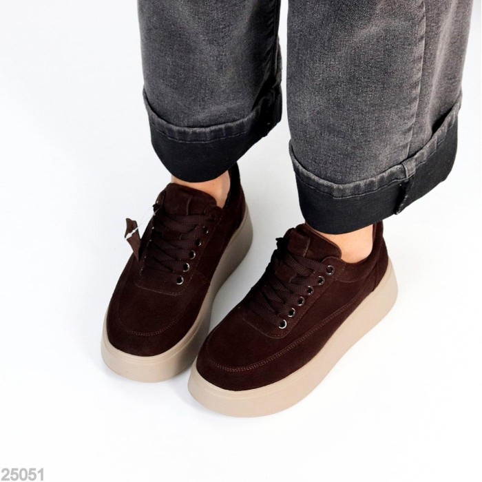 Кросівки жіночі натуральна-замша шоколад 36,38,39,40,41р