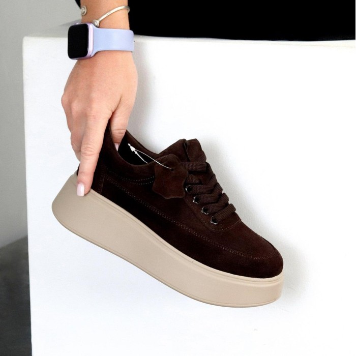 Кросівки жіночі натуральна-замша шоколад 36,38,39,40,41р