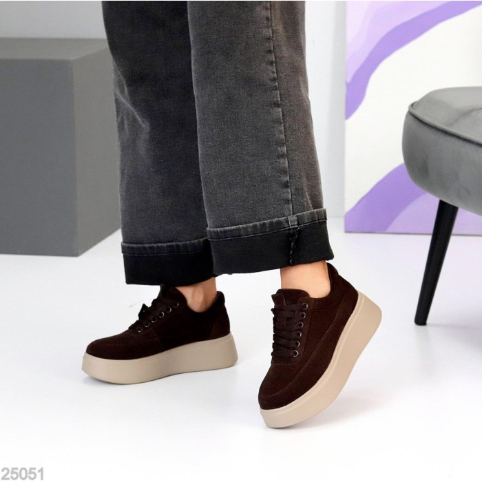 Кросівки жіночі натуральна-замша шоколад 36,38,39,40,41р