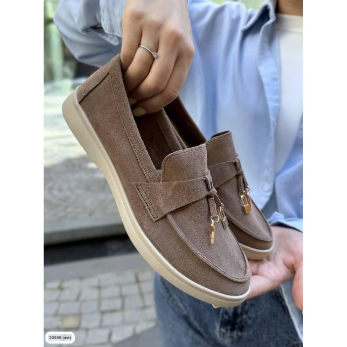 Туфлі/Лофери жіночі натуральна замша капучино 36р