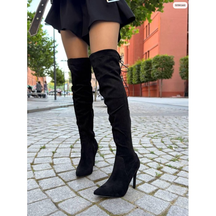 Ботфорти жіночі Diana з Екозамші чорні демі 38,40,41р