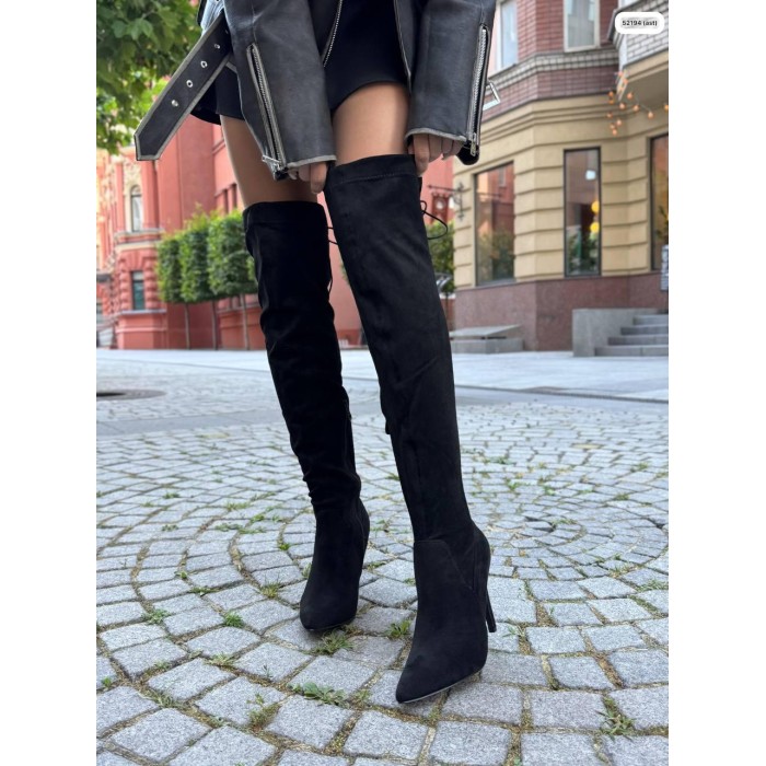 Ботфорти жіночі Diana з Екозамші чорні демі 38,40,41р