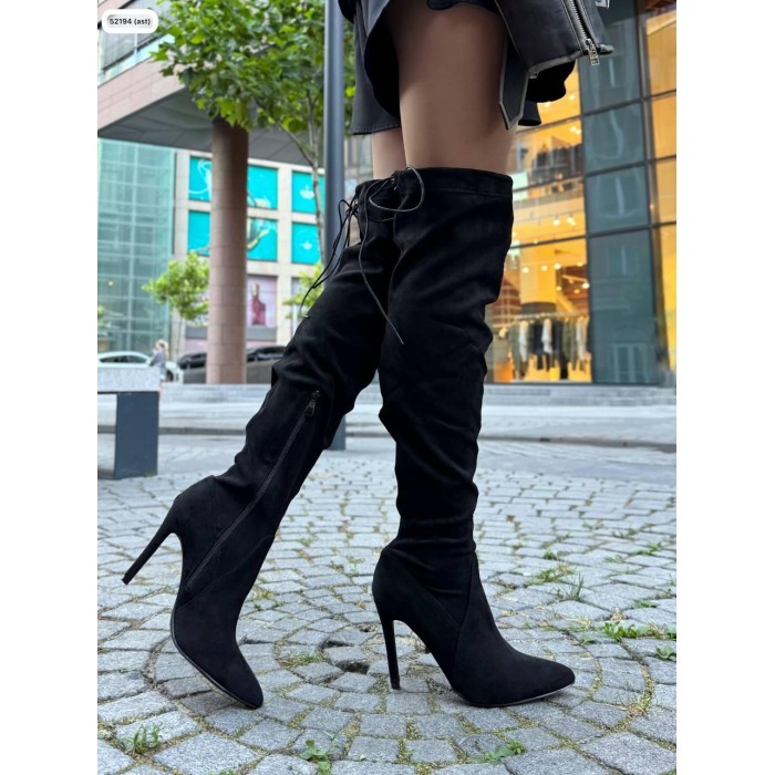 Ботфорти жіночі Diana з Екозамші чорні демі 38,40,41р