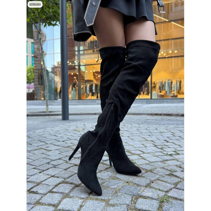 Ботфорти жіночі Diana з Екозамші чорні демі 38,40,41р