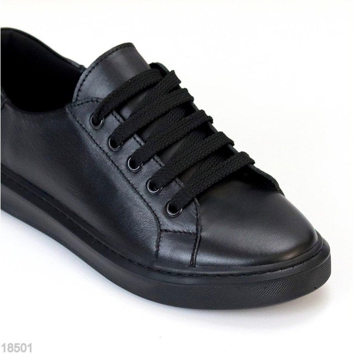 Кеди жіночі натуральна шкіра чорні 37,38,39,40р.