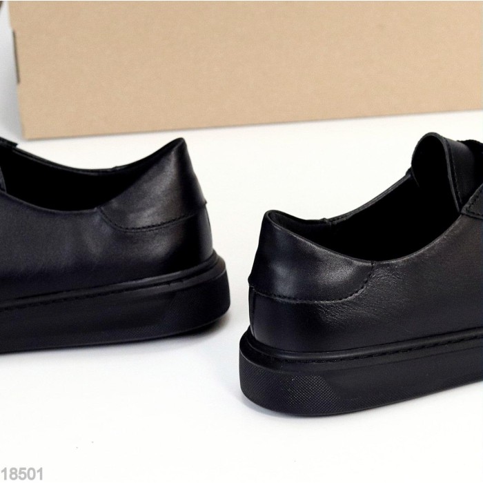 Кеди жіночі натуральна шкіра чорні 37,38,39,40р.