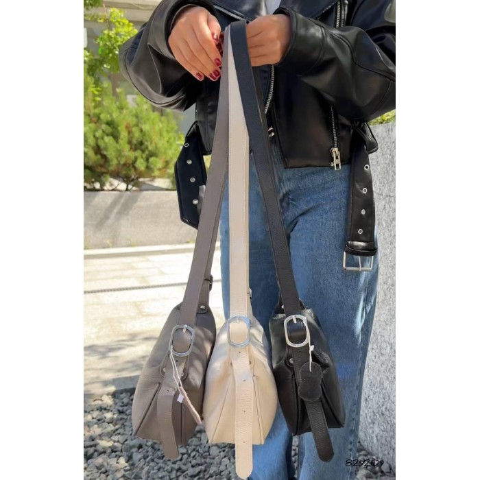 Сумка/валізка жіноча 2 відділення з натуральної шкіри Молочна