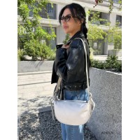 Сумка/чемоданчик женский 2 отделения из натуральной кожи Молочная