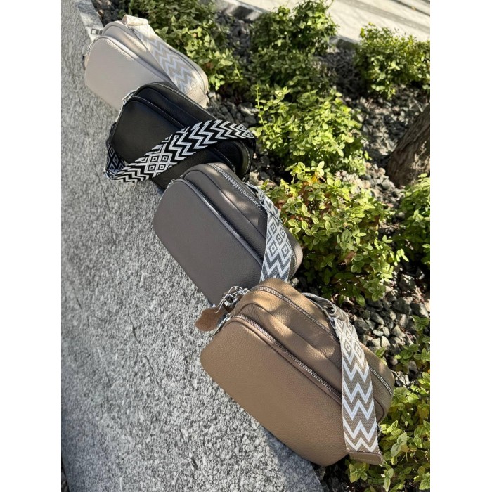 Сумка жіноча/кросбоді з натуральної шкіри Колір: Сірий, Білий, Чорний Білий