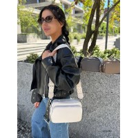 Сумка жіноча/кросбоді з натуральної шкіри Колір: Сірий, Білий, Чорний Білий