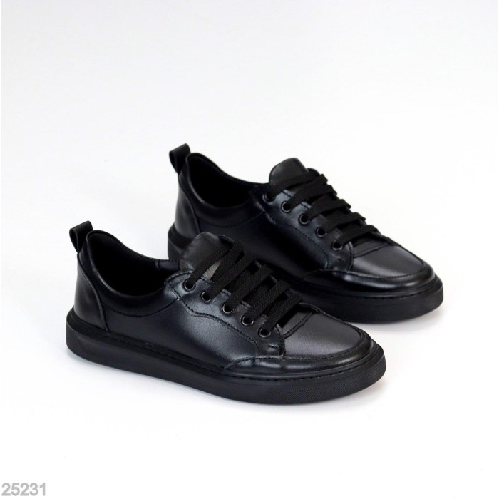 Кеди жіночі натуральна шкіра чорні 36,37,38,39,40р