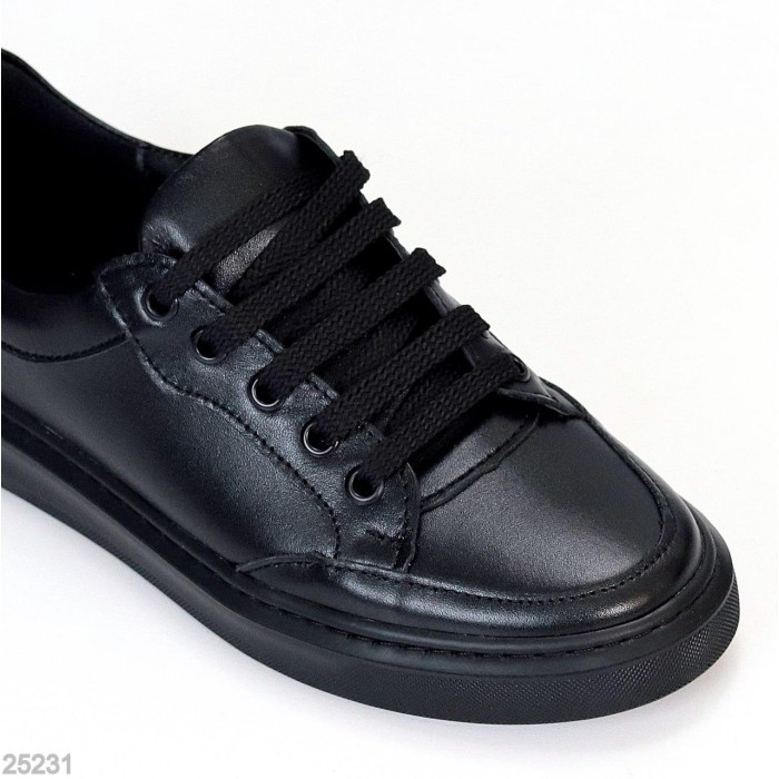 Кеди жіночі натуральна шкіра чорні 36,37,38,39,40р