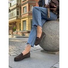 Туфлі/Лофери жіночі натуральна замша шоколад на 37,38,40,41р