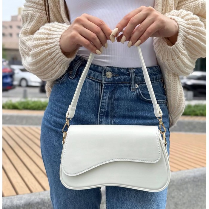 Сумка жіноча з екошкіри Беж, Лео чорна, Лео комбі, Біла, Шоколад Білий