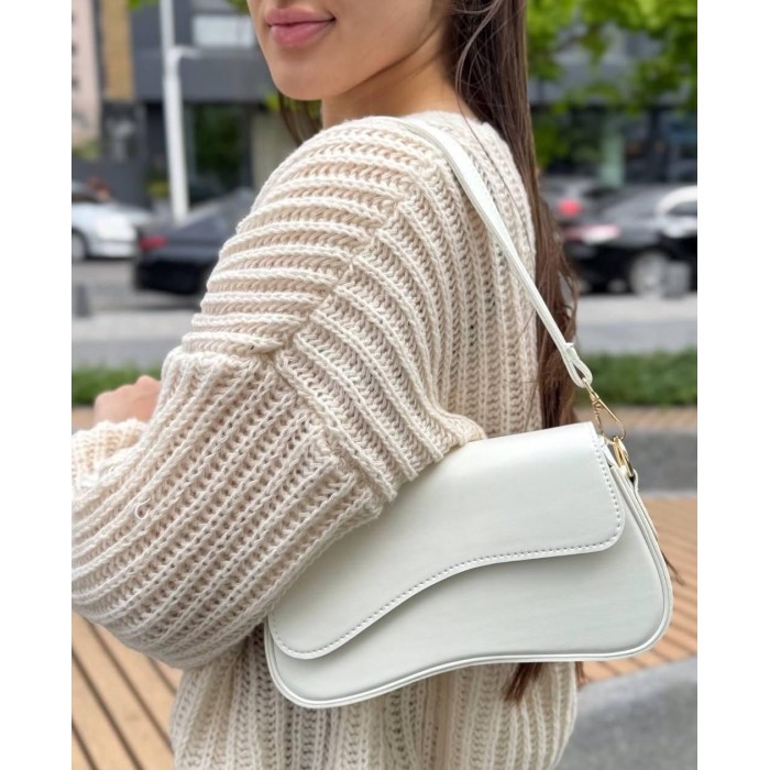 Сумка жіноча з екошкіри Беж, Біла, Шоколад