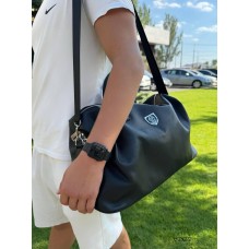 Сумка дорожня натуральна шкіра Чорна