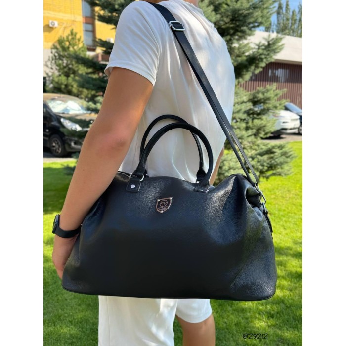 Сумка дорожня натуральна шкіра Чорна