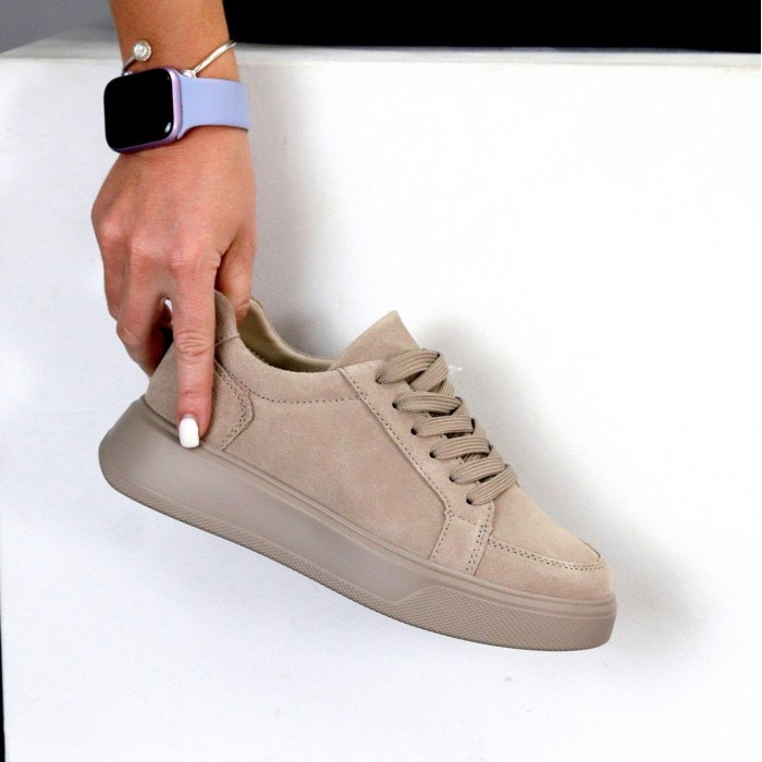 Кеди жіночі натуральна замша колір беж 39,41р.