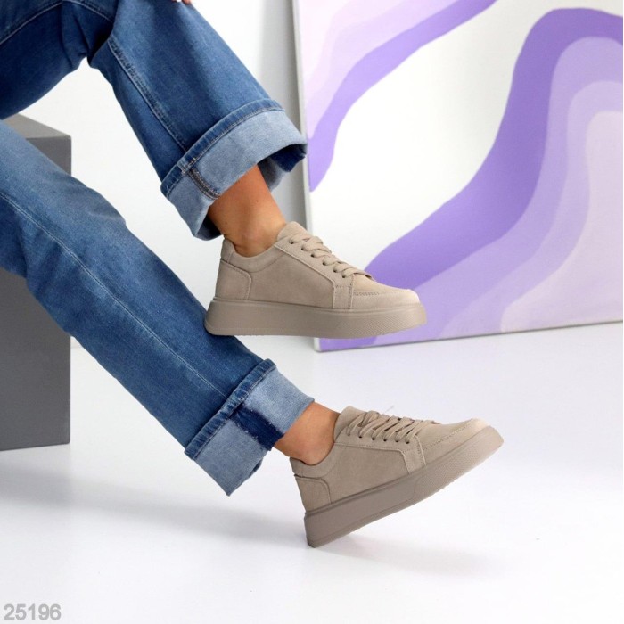 Кеди жіночі натуральна замша колір беж 39,41р.