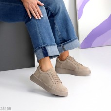 Кеди жіночі натуральна замша колір беж 39,41р.