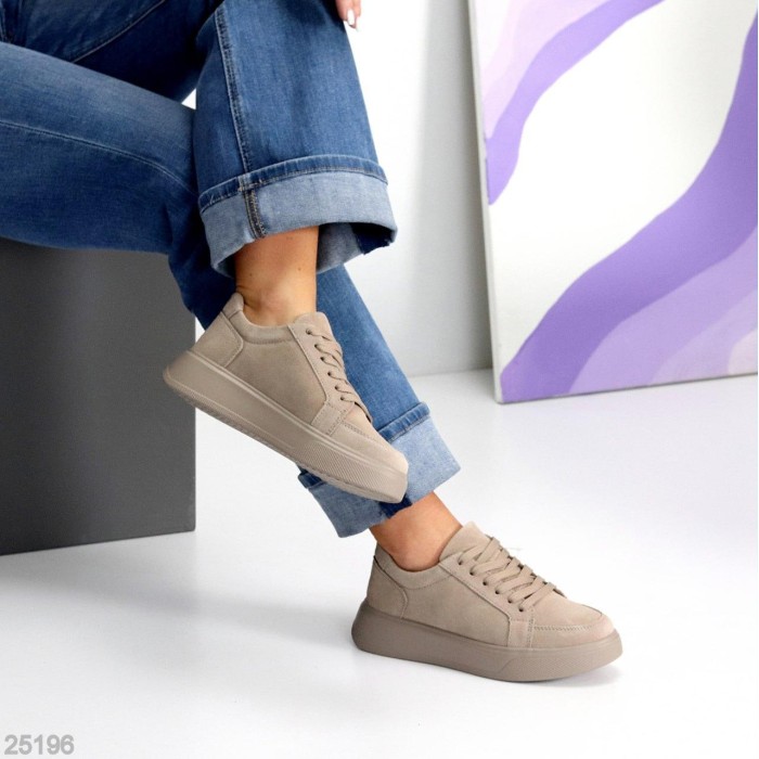 Кеди жіночі натуральна замша колір беж 39,41р.