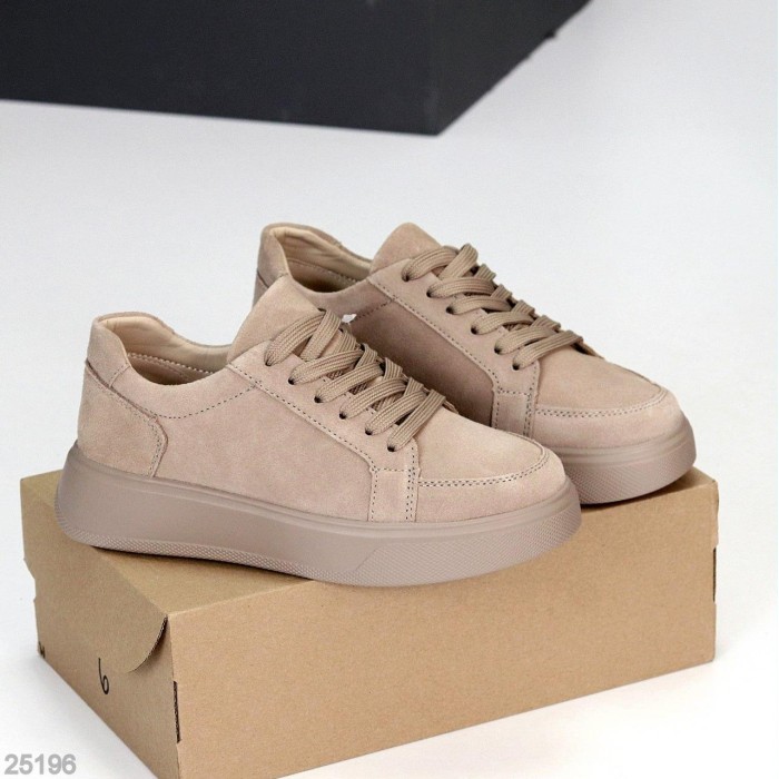 Кеди жіночі натуральна замша колір беж 39,41р.