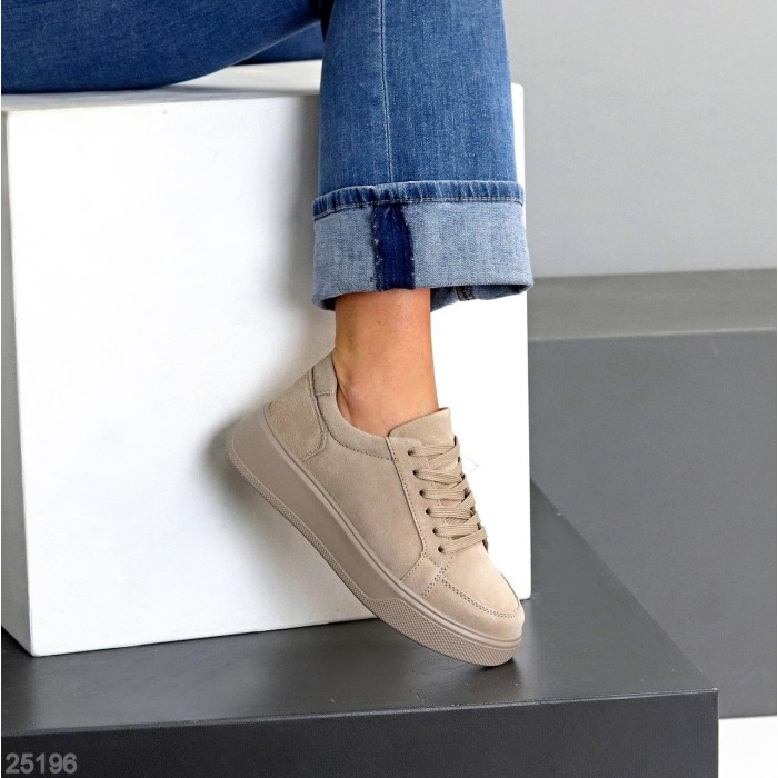 Кеди жіночі натуральна замша колір беж 39,41р.