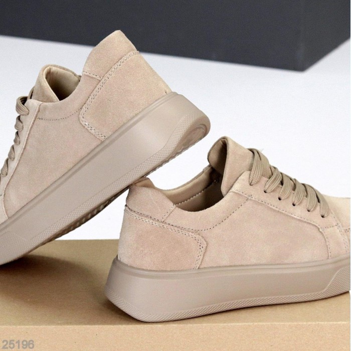 Кеди жіночі натуральна замша колір беж 39,41р.